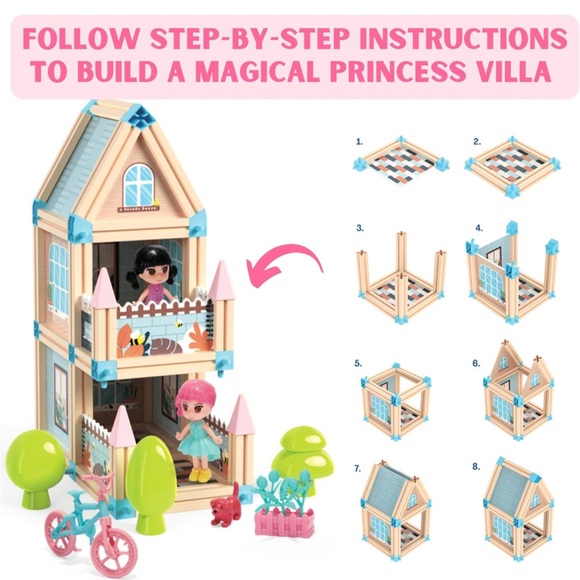 396-Piece 3D Princess Castle🏰 Villa DollHouse🏡Building Toy Set STEM Montessori - Picture 5 of 10